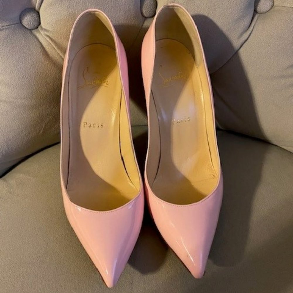 Christian Louboutin Pointy Toe Pump, Pink, Size 38